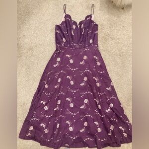 Anthropologie Moulinette Soeurs Purple Midi Dress sz 8